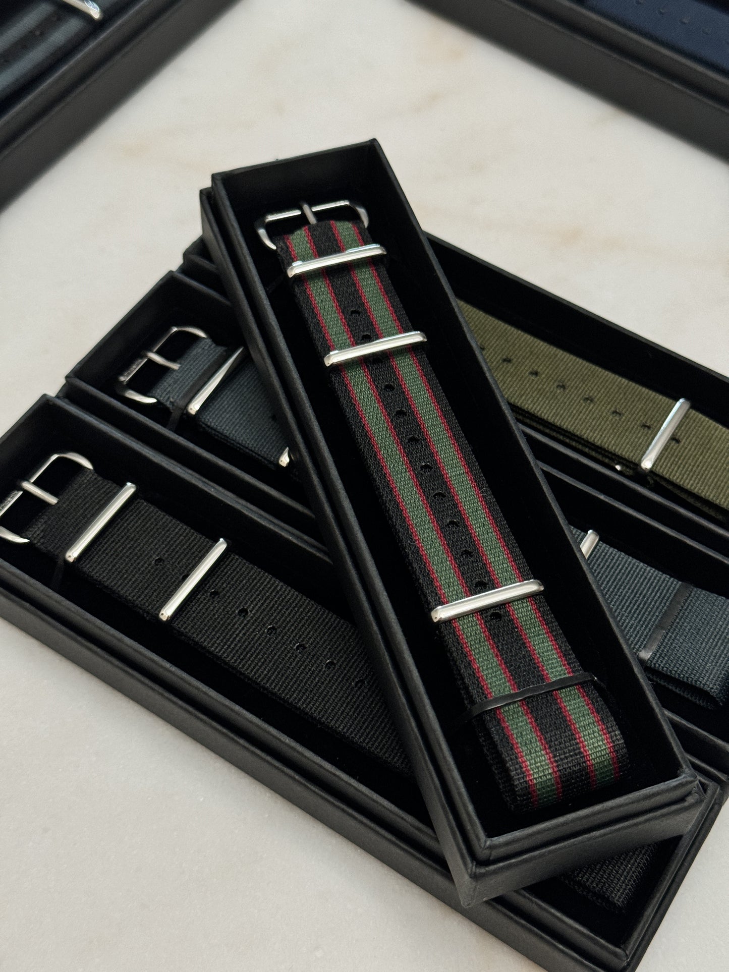 Phoenix Straps: Heritage Edition - Black/Green/Red "Bond" MOD Nylon Strap