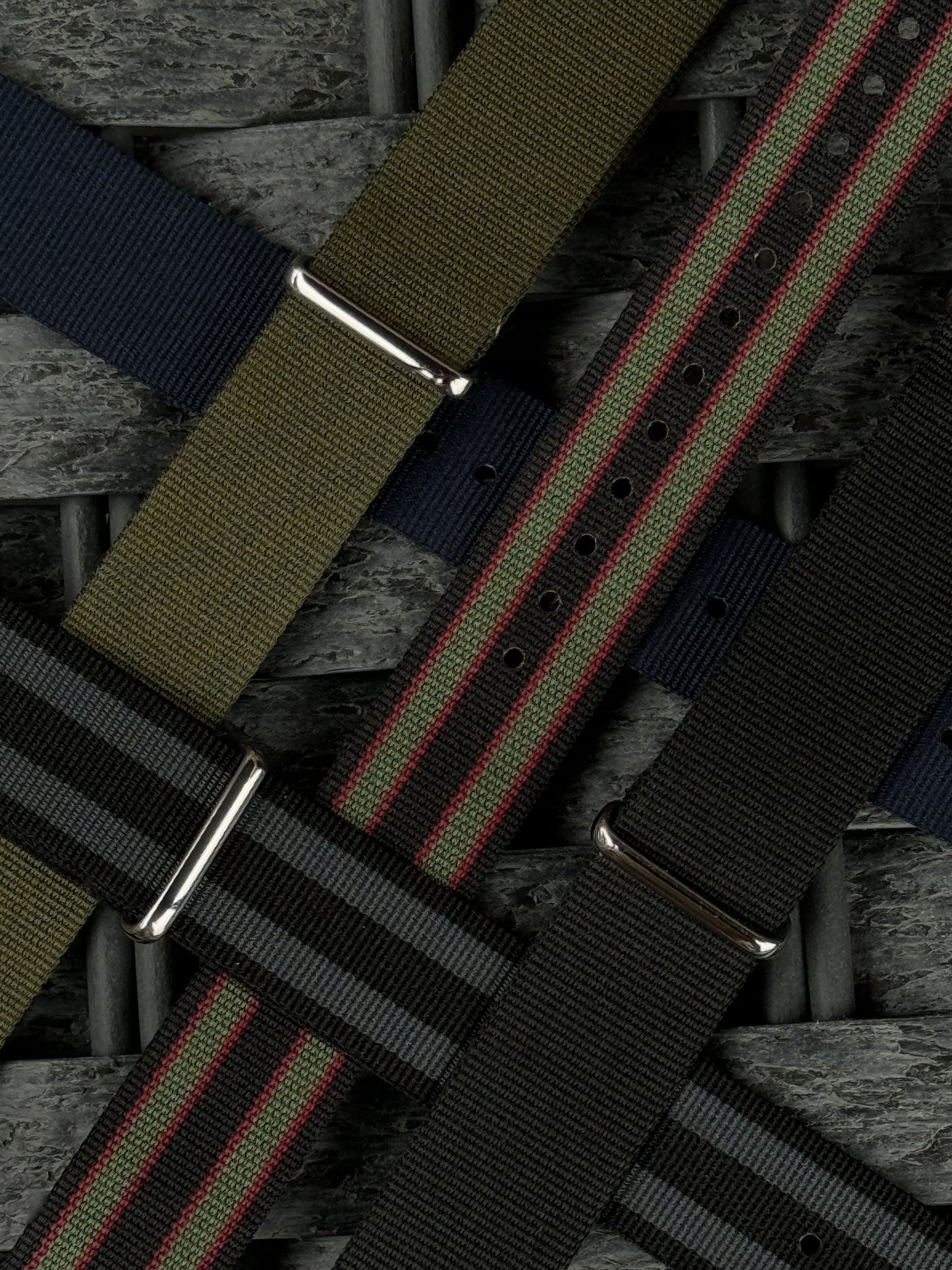 Phoenix Straps: Heritage Edition - Black/Green/Red "Bond" MOD Nylon Strap